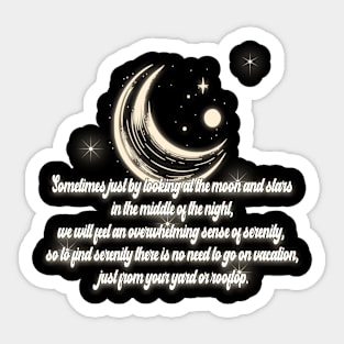 moon and star at the night Sticker